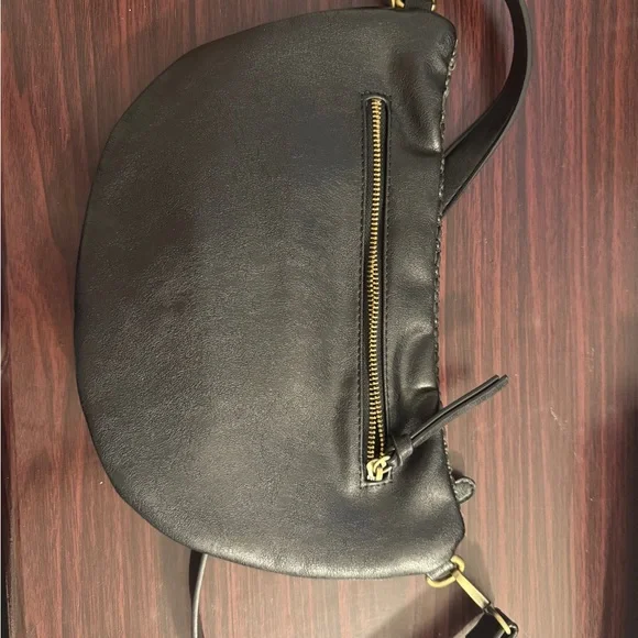 Joy Susan Black Sling Bag with Gold Zipper - Picture 3 of 5